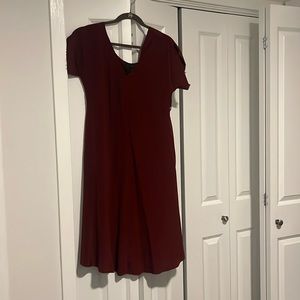 No 6 Store Size 2 (M or Size 4-6) Silk Red Midi Dress